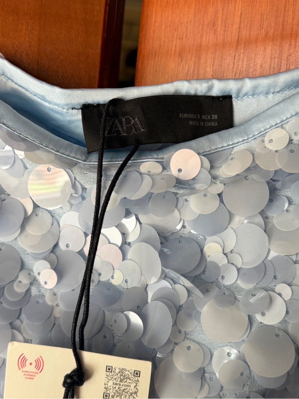 Zara Light Blue Sequin Mini Skirt - Picture 3 of 3